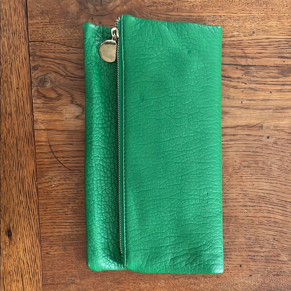 Vibrant Green Leather Clutch
